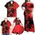 Personalised Albania Eagle Family Matching Off Shoulder Maxi Dress and Hawaiian Shirt Red Poppy Flowers - Wonder Print Shop