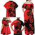 Personalised Albania Eagle Family Matching Off Shoulder Maxi Dress and Hawaiian Shirt Red Poppy Flowers - Wonder Print Shop