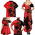 Personalised Albania Eagle Family Matching Summer Maxi Dress and Hawaiian Shirt Red Poppy Flowers - Wonder Print Shop