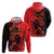 Personalised Albania Eagle Hoodie Red Poppy Flowers - Wonder Print Shop