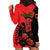 Personalised Albania Eagle Hoodie Dress Red Poppy Flowers - Wonder Print Shop