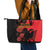 Albania Eagle Leather Tote Bag Red Poppy Flowers - Wonder Print Shop