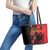 Albania Eagle Leather Tote Bag Red Poppy Flowers - Wonder Print Shop