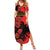 Personalised Albania Eagle Summer Maxi Dress Red Poppy Flowers - Wonder Print Shop