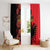 Albania Eagle Window Curtain Red Poppy Flowers - Wonder Print Shop