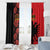 Albania Eagle Window Curtain Red Poppy Flowers - Wonder Print Shop