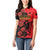 Personalised Albania Eagle Women Polo Shirt Red Poppy Flowers - Wonder Print Shop