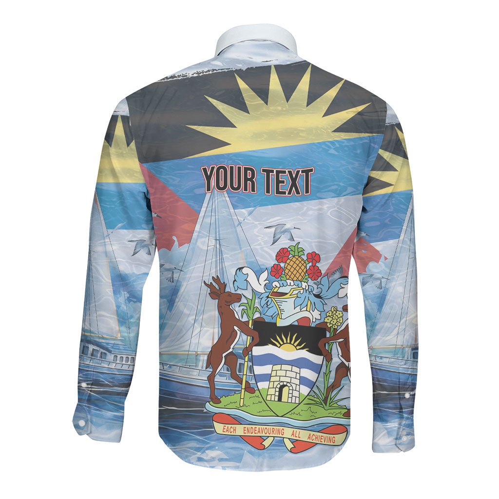 Personalized Antigua and Barbuda Sailing Long Sleeve Button Shirt Caribbean Sailing