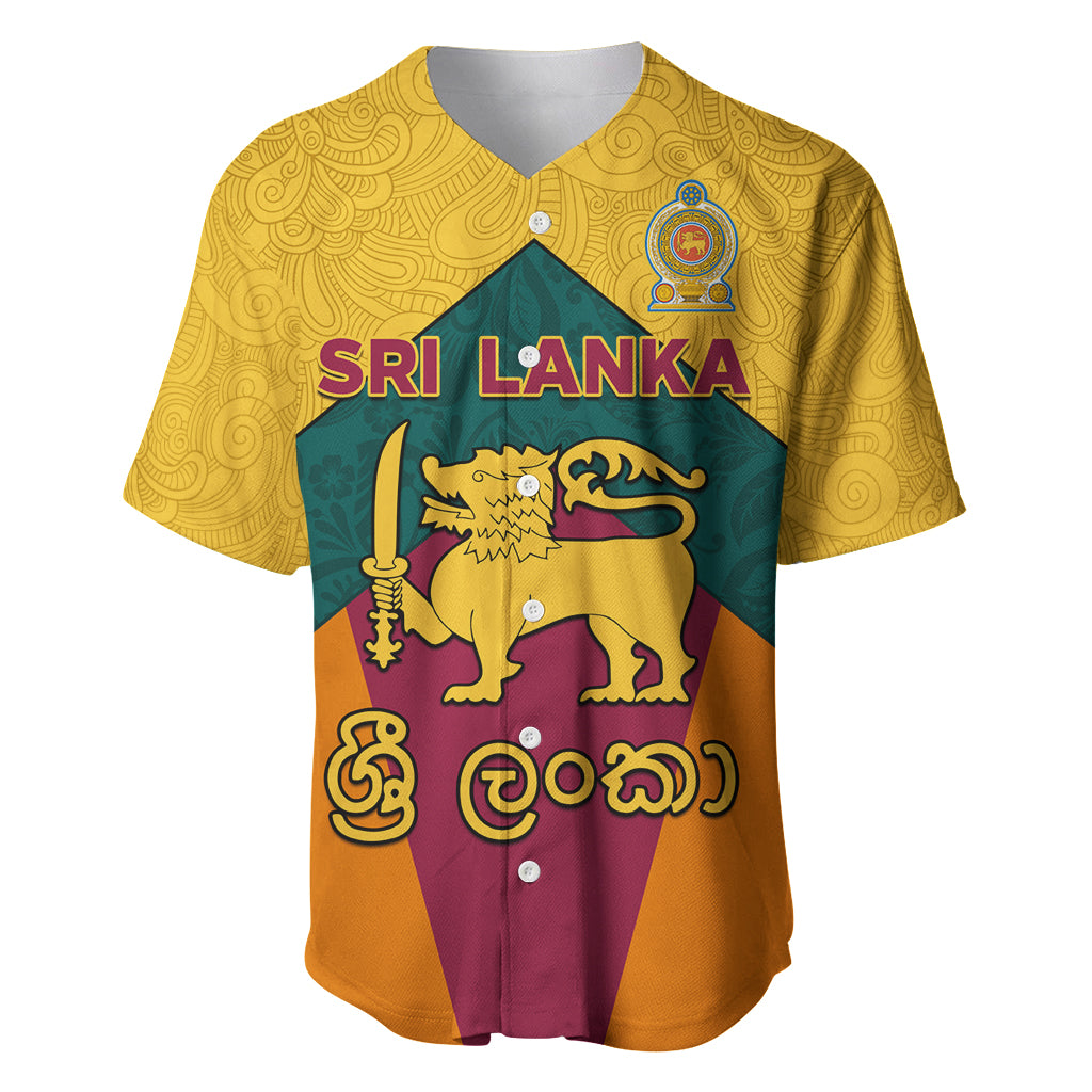 Sri Lanka Independence Day Baseball Jersey Golden Lion Sinha Flag Style - Wonder Print Shop