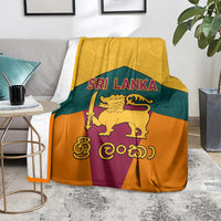 Sri Lanka flag-style blanket front view featuring golden lion and tricolor design