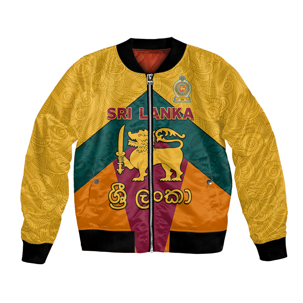 Sri Lanka Independence Day Bomber Jacket Golden Lion Sinha Flag Style - Wonder Print Shop