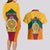 Sri Lanka Independence Day Couples Matching Long Sleeve Bodycon Dress and Hawaiian Shirt Golden Lion Sinha Flag Style - Wonder Print Shop