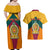 Sri Lanka Independence Day Couples Matching Off Shoulder Maxi Dress and Hawaiian Shirt Golden Lion Sinha Flag Style - Wonder Print Shop