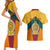 Sri Lanka Independence Day Couples Matching Short Sleeve Bodycon Dress and Hawaiian Shirt Golden Lion Sinha Flag Style - Wonder Print Shop