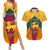 Sri Lanka Independence Day Couples Matching Summer Maxi Dress and Hawaiian Shirt Golden Lion Sinha Flag Style - Wonder Print Shop