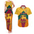 Sri Lanka Independence Day Couples Matching Tank Maxi Dress and Hawaiian Shirt Golden Lion Sinha Flag Style - Wonder Print Shop