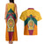 Sri Lanka Independence Day Couples Matching Tank Maxi Dress and Hawaiian Shirt Golden Lion Sinha Flag Style - Wonder Print Shop