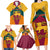 Sri Lanka Independence Day Family Matching Long Sleeve Bodycon Dress and Hawaiian Shirt Golden Lion Sinha Flag Style - Wonder Print Shop