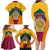 Sri Lanka Independence Day Family Matching Long Sleeve Bodycon Dress and Hawaiian Shirt Golden Lion Sinha Flag Style - Wonder Print Shop