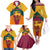 Sri Lanka Independence Day Family Matching Off Shoulder Long Sleeve Dress and Hawaiian Shirt Golden Lion Sinha Flag Style - Wonder Print Shop