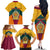 Sri Lanka Independence Day Family Matching Off Shoulder Long Sleeve Dress and Hawaiian Shirt Golden Lion Sinha Flag Style - Wonder Print Shop