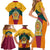 Sri Lanka Independence Day Family Matching Short Sleeve Bodycon Dress and Hawaiian Shirt Golden Lion Sinha Flag Style - Wonder Print Shop