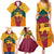 Sri Lanka Independence Day Family Matching Summer Maxi Dress and Hawaiian Shirt Golden Lion Sinha Flag Style - Wonder Print Shop