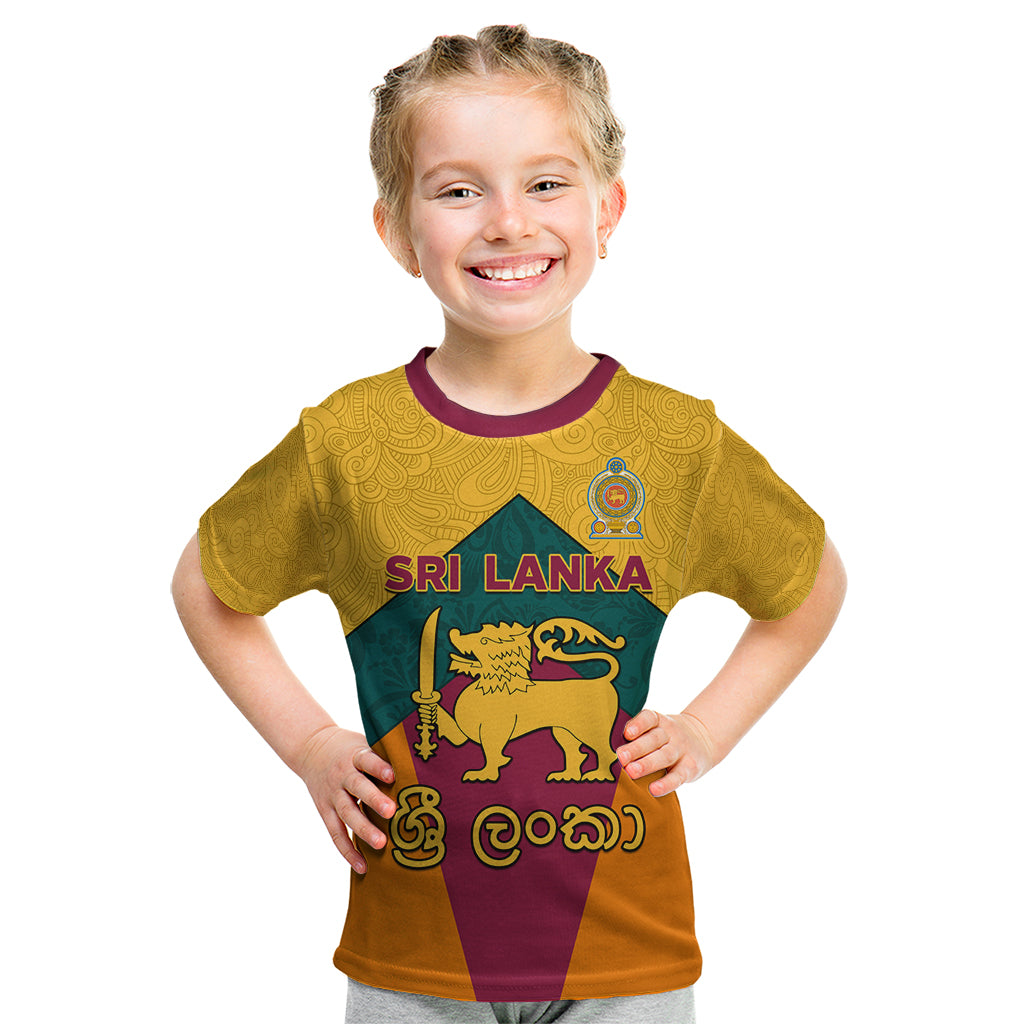 Sri Lanka Independence Day Kid T Shirt Golden Lion Sinha Flag Style - Wonder Print Shop