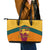 Sri Lanka Independence Day Leather Tote Bag Golden Lion Sinha Flag Style - Wonder Print Shop