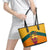 Sri Lanka Independence Day Leather Tote Bag Golden Lion Sinha Flag Style - Wonder Print Shop