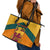 Sri Lanka Independence Day Leather Tote Bag Golden Lion Sinha Flag Style - Wonder Print Shop