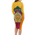 Sri Lanka Independence Day Long Sleeve Bodycon Dress Golden Lion Sinha Flag Style - Wonder Print Shop