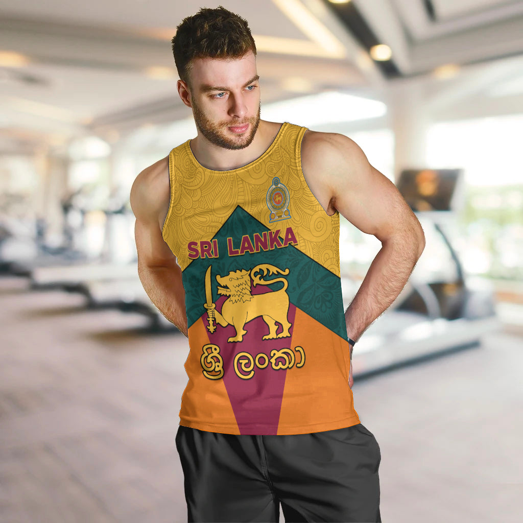 Sri Lanka Independence Day Men Tank Top Golden Lion Sinha Flag Style - Wonder Print Shop