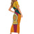 Sri Lanka Independence Day Short Sleeve Bodycon Dress Golden Lion Sinha Flag Style - Wonder Print Shop