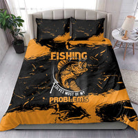 Fishing Solves Most of My Problems Bedding Set Grunge Style