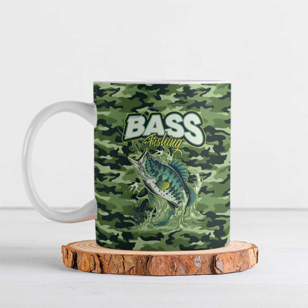 Personalized Bass Fishing Camouflage Ceramic Mug Zipper Stylized
