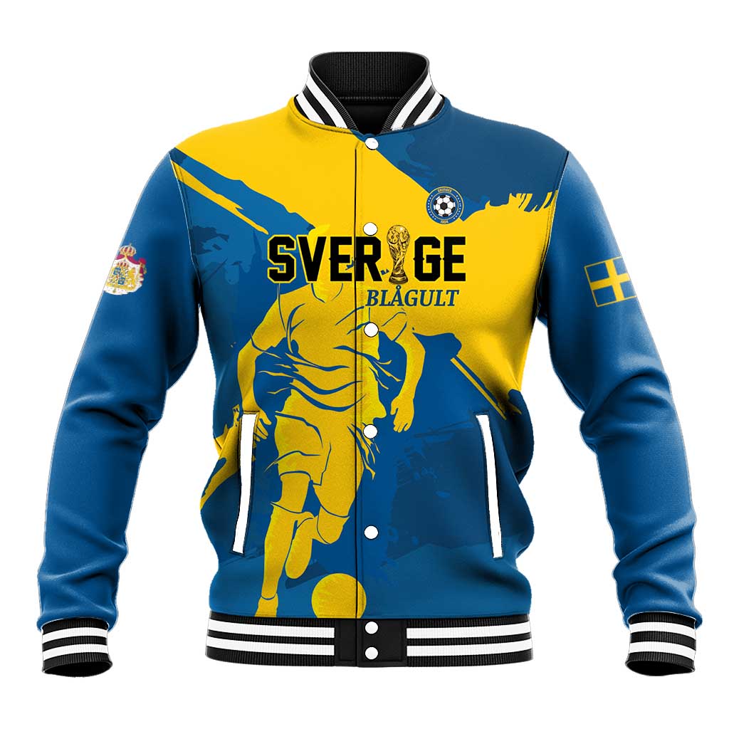 Custom Football 2026 Sweden Baseball Jacket Sverige Blagult Tillsammans