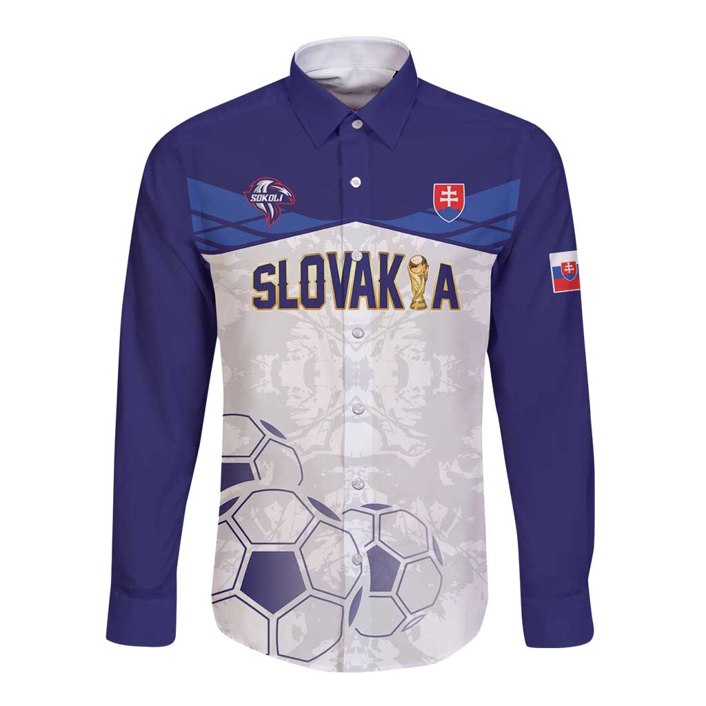 Custom Football 2026 Slovakia Long Sleeve Button Shirt Hrabri Sokoli