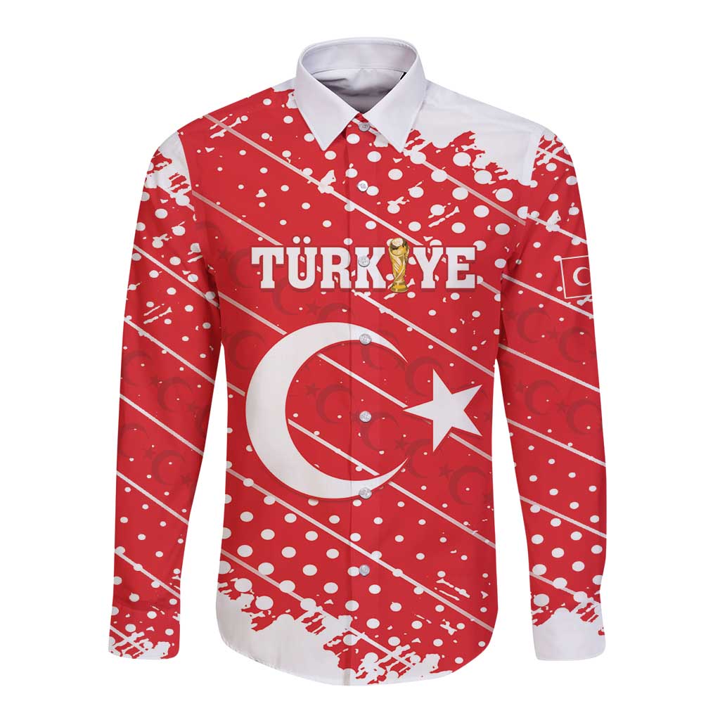 Custom Football 2026 Turkiye Long Sleeve Button Shirt Turkey Ay-Yıldızlılar