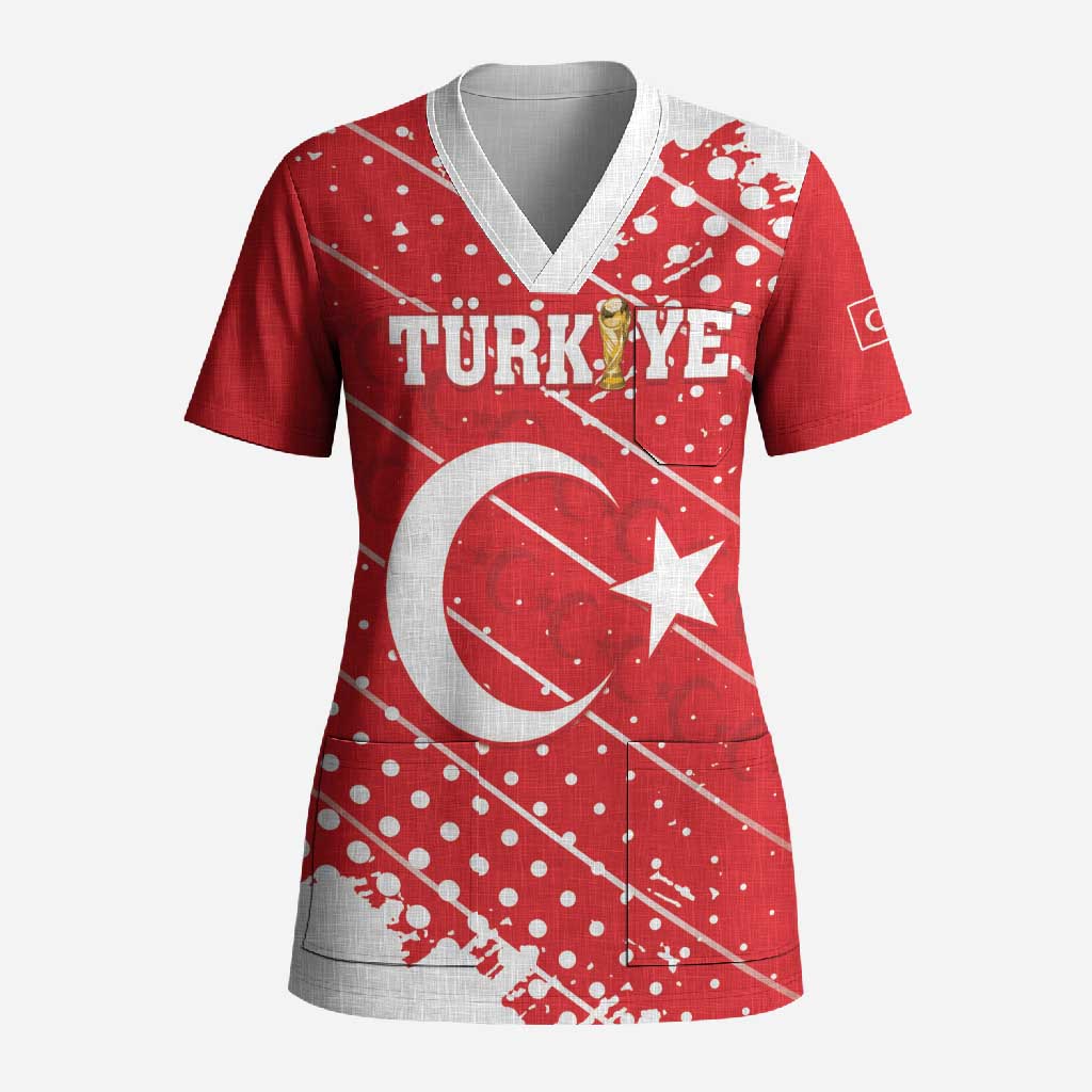 Custom Football 2026 Turkiye Scrub Top Turkey Ay-Yıldızlılar