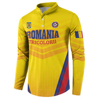 Custom Football Romania Button Sweatshirt Hai Tricolorii