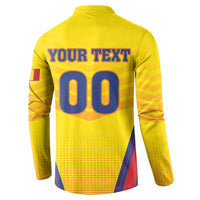 Custom Football Romania Button Sweatshirt Hai Tricolorii