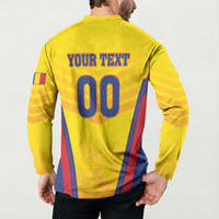 Custom Football Romania Button Sweatshirt Hai Tricolorii