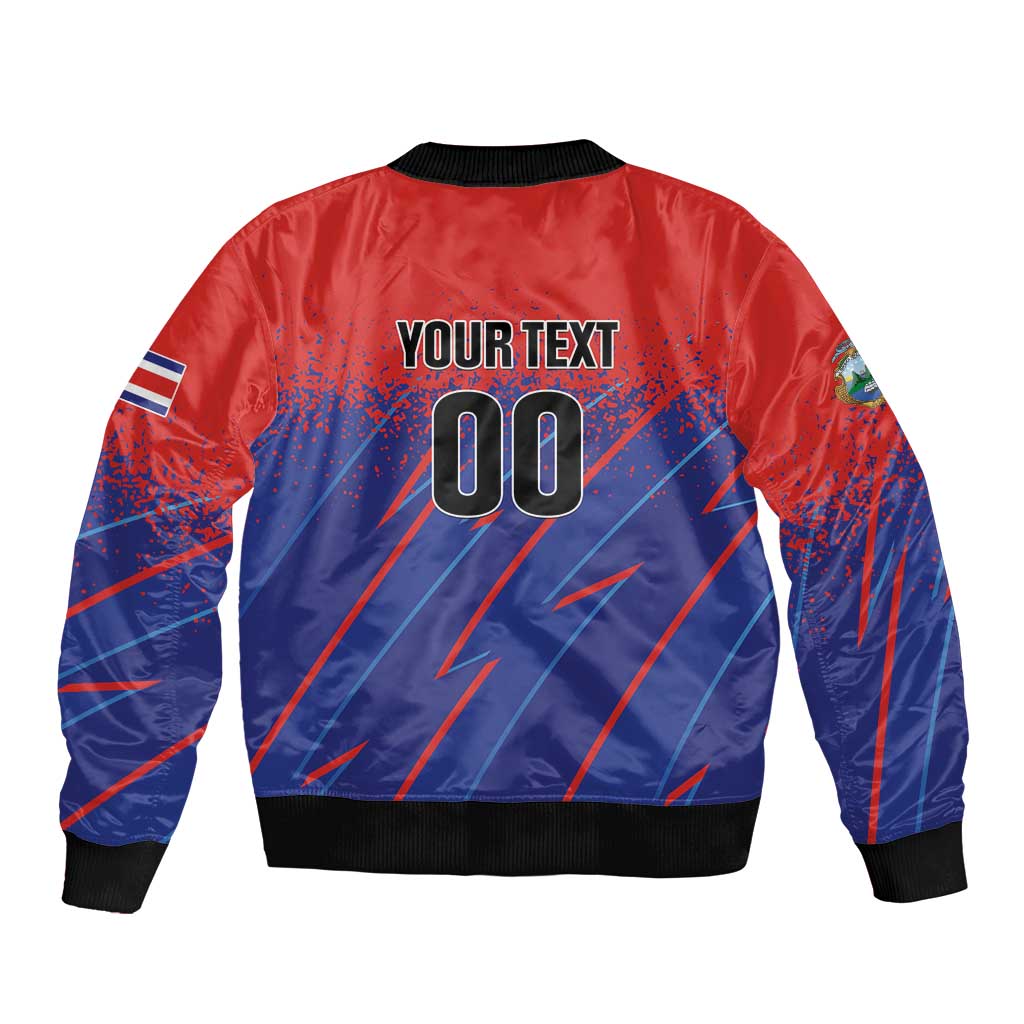 Custom Costa Rica Rugby Bomber Jacket Ticos Go Champions