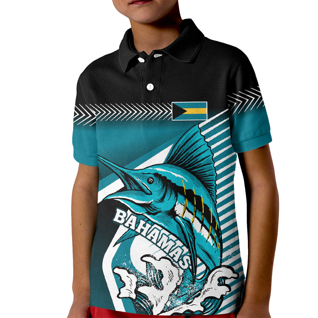 Personalised The Bahamas Kid Polo Shirt Bahamian Blue Marlin Special Version - Wonder Print Shop