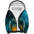 Custom 10 July The Bahamas Independence Day Sherpa Hoodie Bahamian Blue Marlin With Hibiscus - Wonder Print Shop