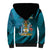 Custom 10 July The Bahamas Independence Day Sherpa Hoodie Bahamian Blue Marlin With Hibiscus - Wonder Print Shop