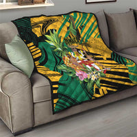Jamaica Red-billed Streamertail Quilt Pineapple Tropical Style - Wonder Print Shop