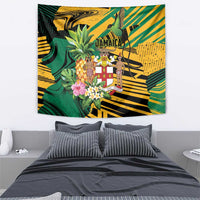 Jamaica Red-billed Streamertail Tapestry Pineapple Tropical Style - Wonder Print Shop