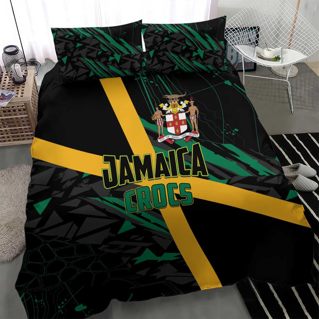 Rugby Jamaica Crocs Bedding Set Cool Runnings on Grass - Wonder Print Shop